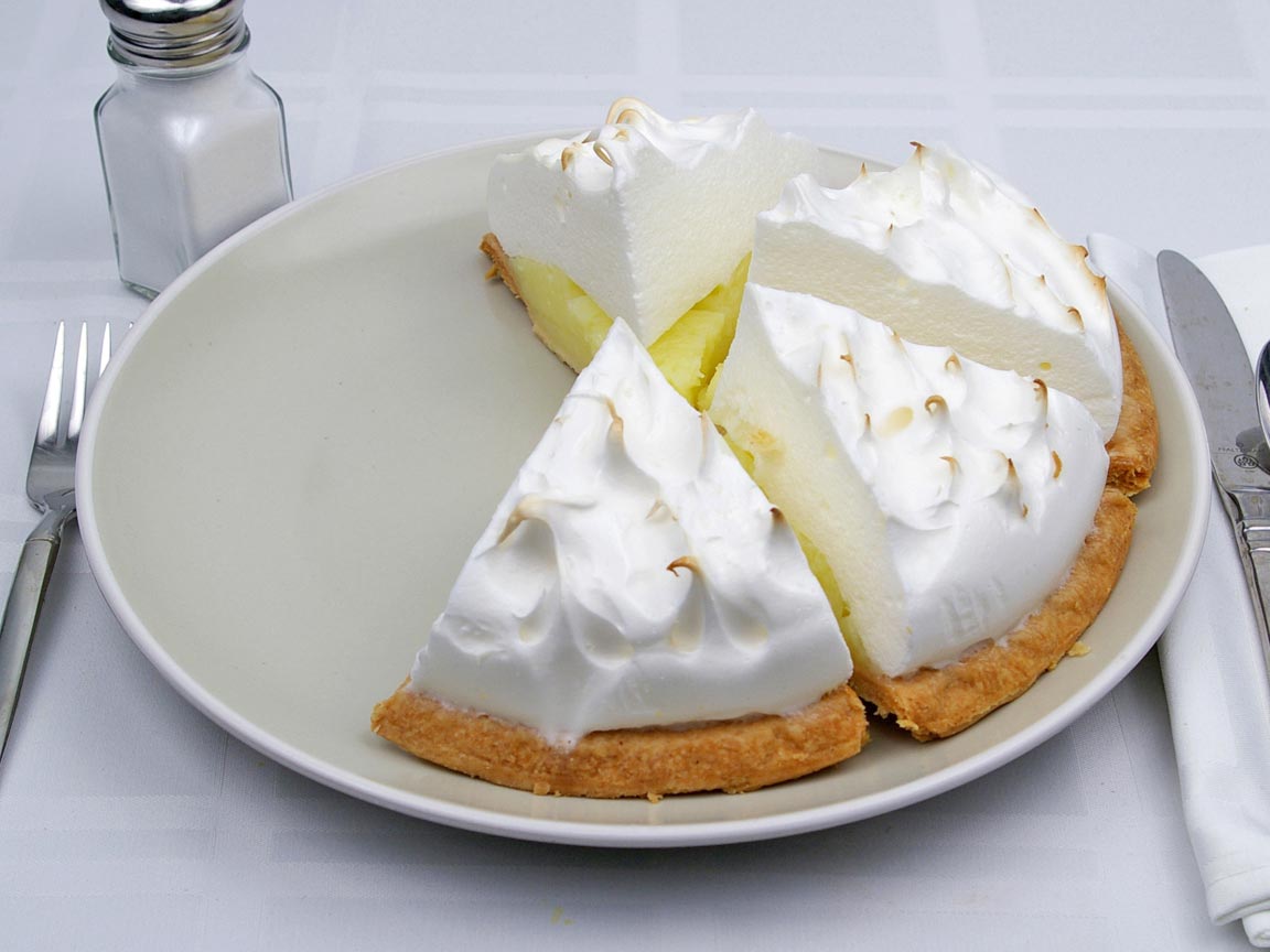 Calories in 4 piece(s) of Lemon Meringue Pie - Sugar Free