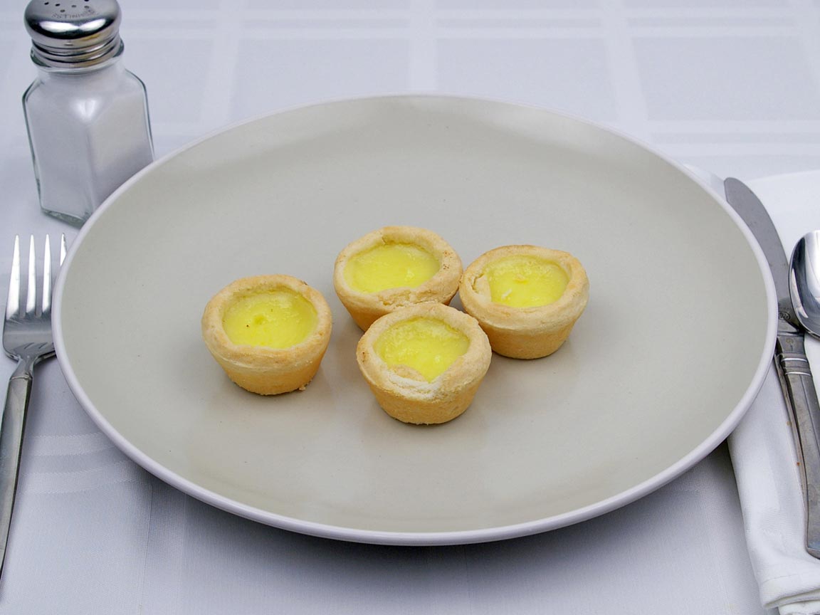Calories in 4 tart(s) of Lemon Curd Mini Tart