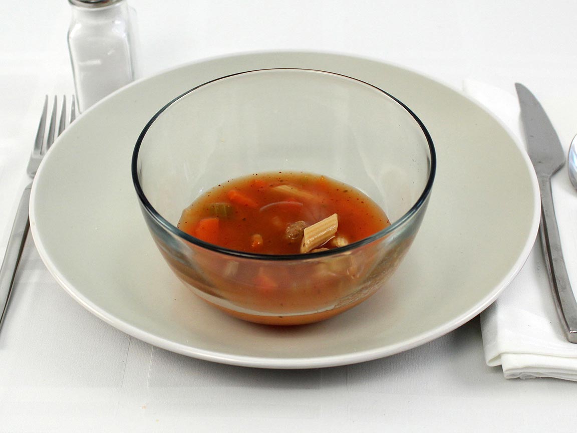 Calories in 0.5 cup(s) of Progresso Light Italian Meatball Soup