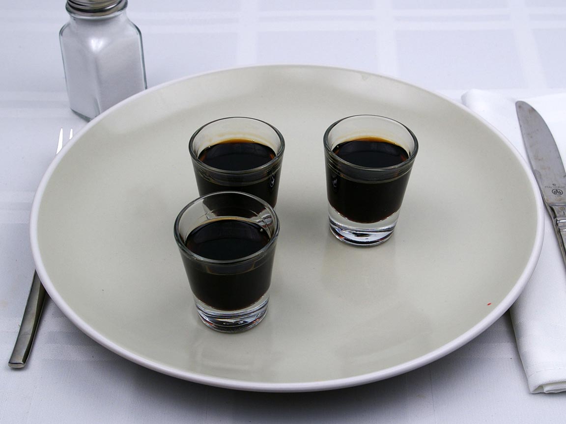 Calories in 3 fl oz(s) of Coffee Liqueur - 53 Proof - Avg