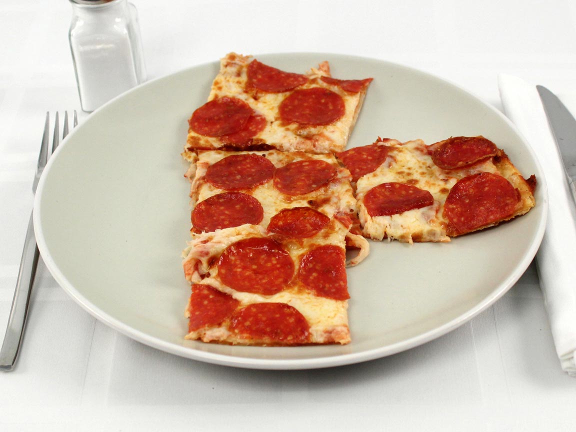 Calories in 4 piece(s) of Little Caesars Thin Crust Pepperoni Pizza
