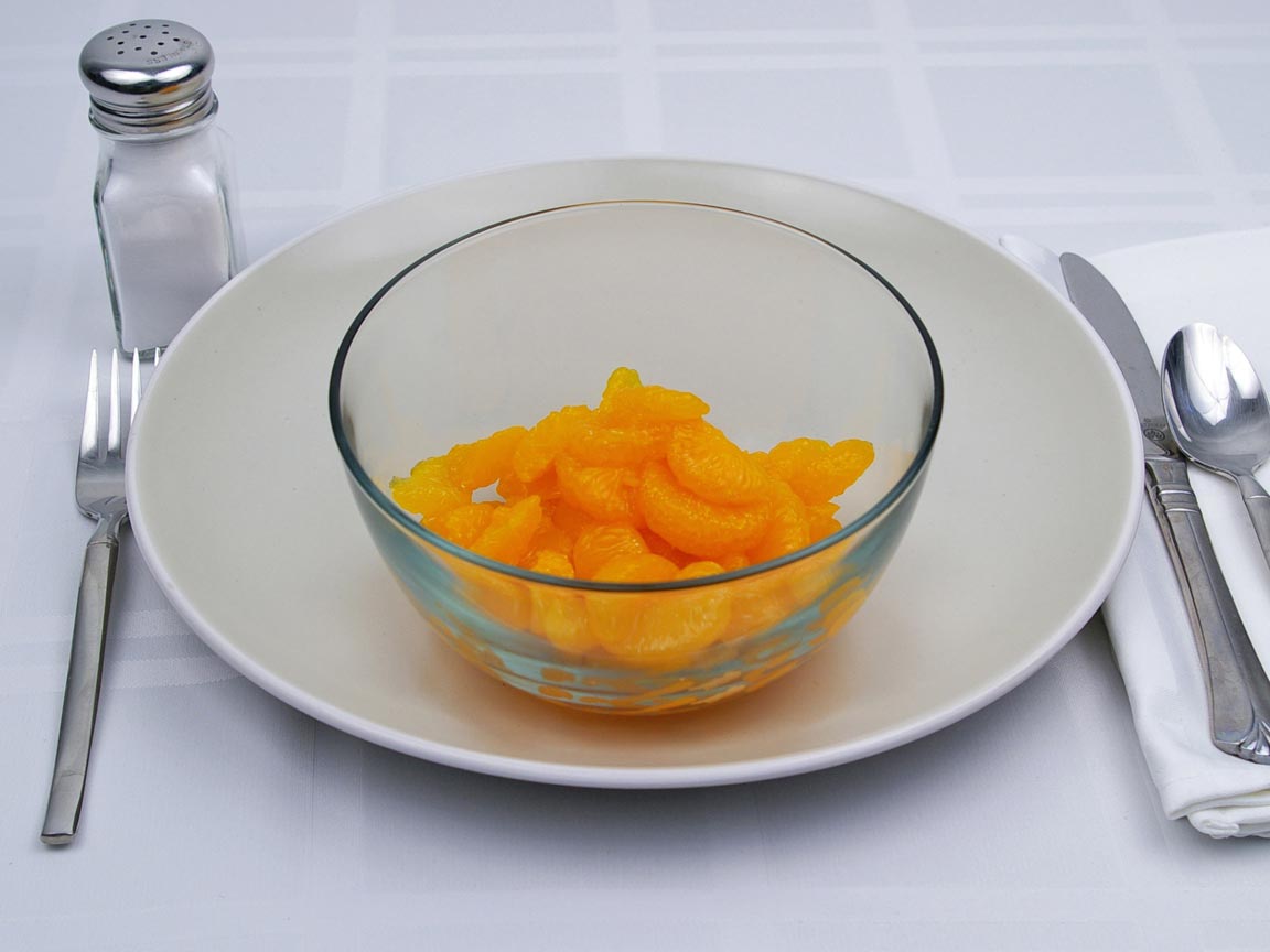 Calories in 0.75 cup of Mandarin Orange - No Sugar Added