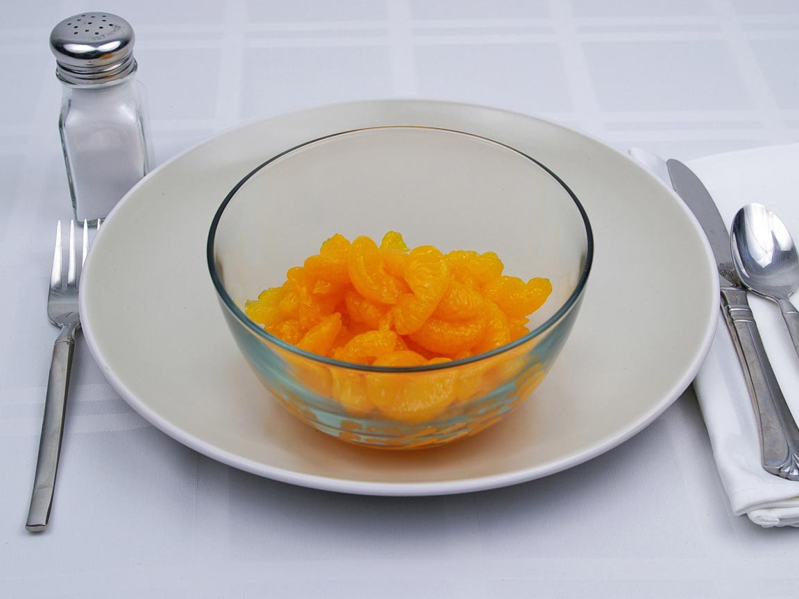 Calories in 0.88 cup of Mandarin Orange - No Sugar Added