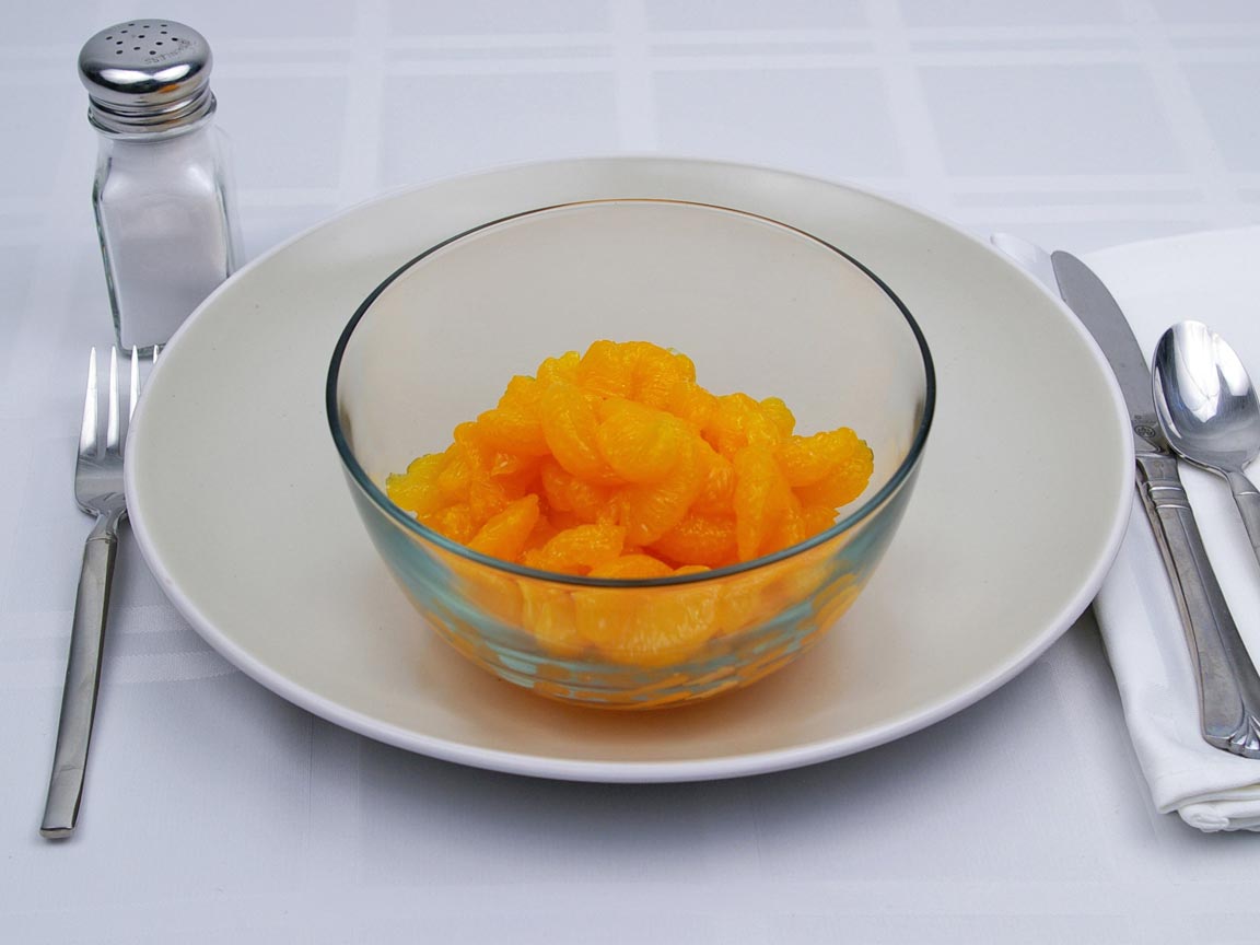 Calories in 1 cup of Mandarin Orange - No Sugar Added