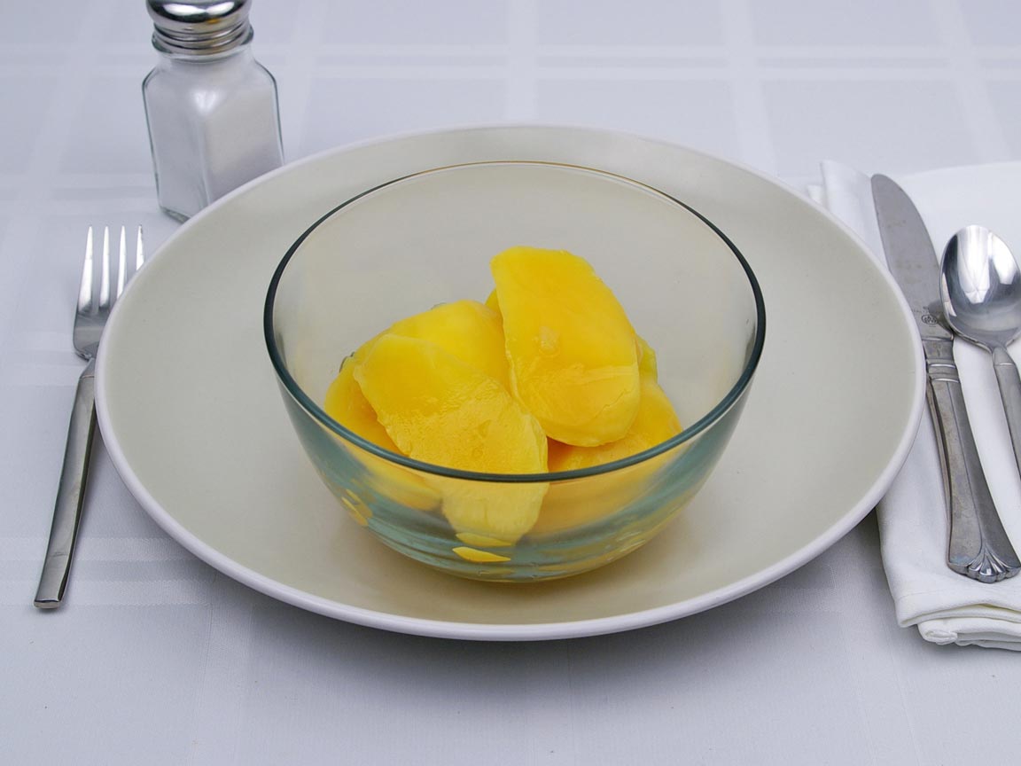 Calories in 425 grams of Mango - Canned - Extra Light Syrup
