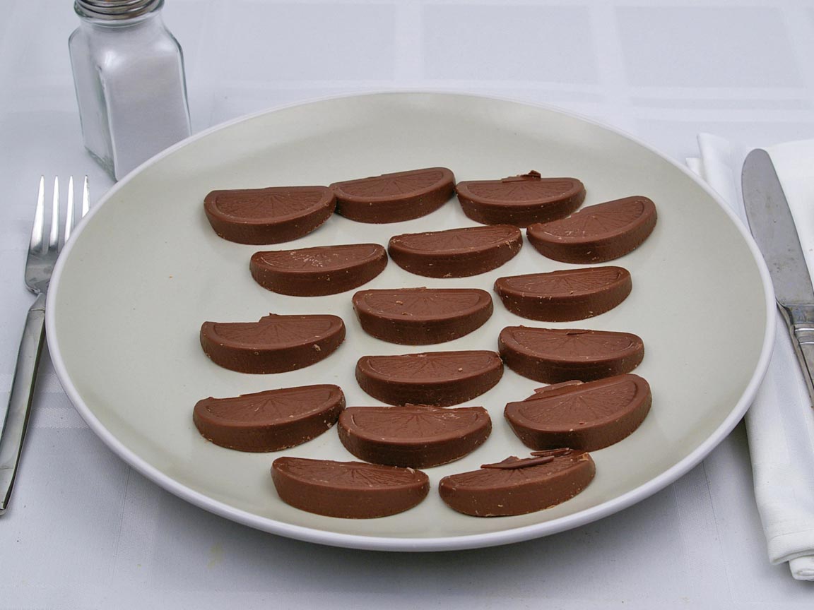 Calories in 16 piece(s) of Milk Chocolate Orange