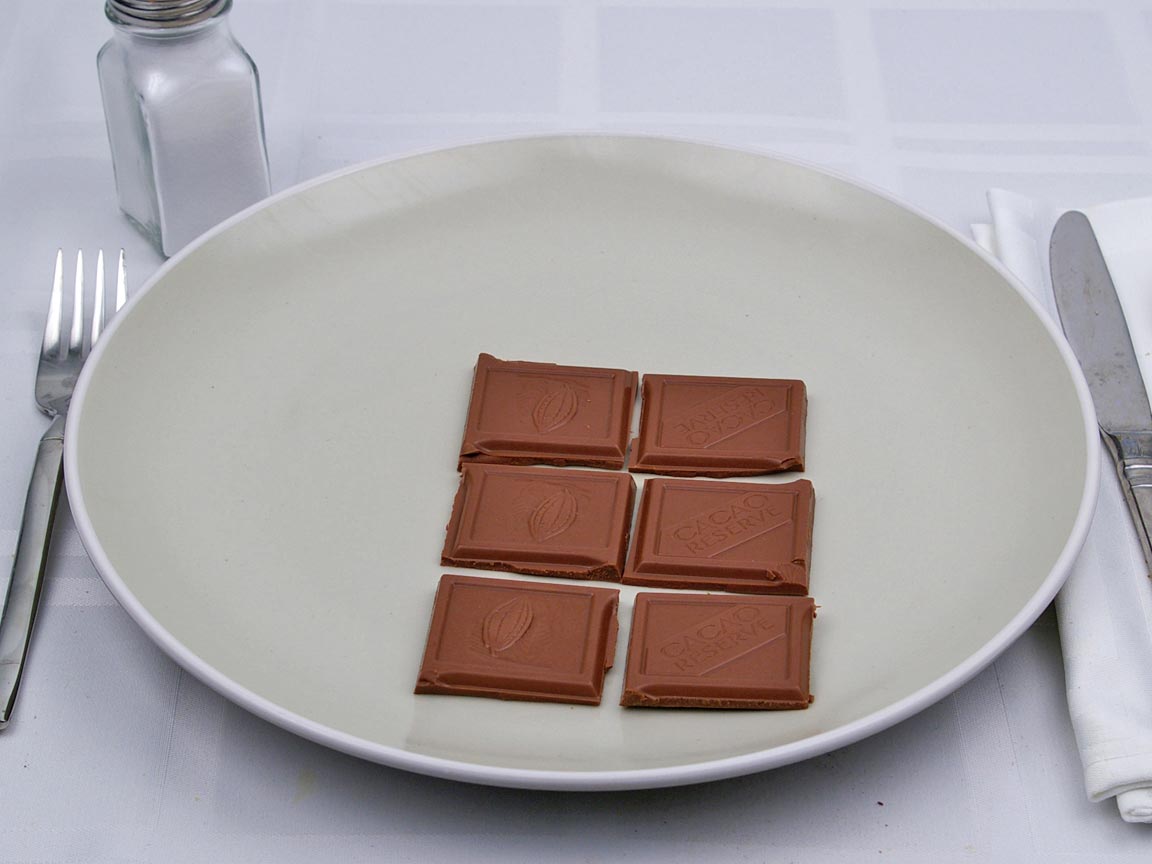 Calories in 6 piece(s) of Milk Chocolate