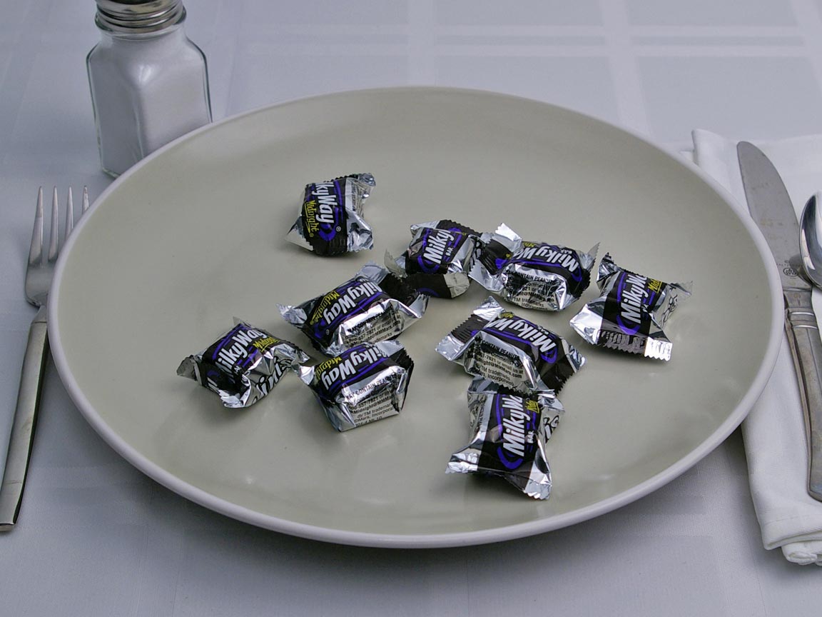 Calories in 9 piece(s) of Milky Way Midnight Mini