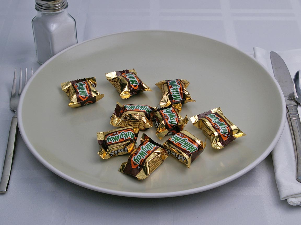 Calories in 9 piece(s) of Milky Way Mini