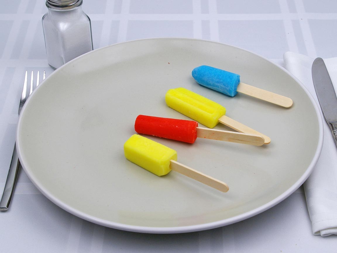 Calories in 4 popsicle(s) of Mini Popsicle