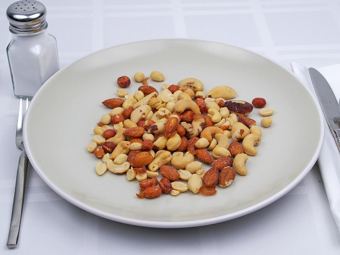 Calories in 4.5 ounce(s) of Mixed Nuts