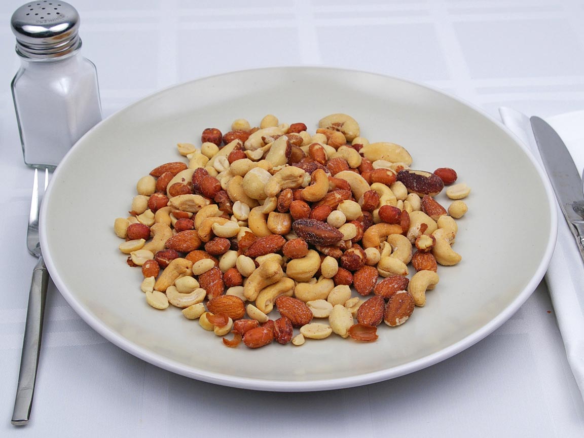 Calories in 7.5 ounce(s) of Mixed Nuts