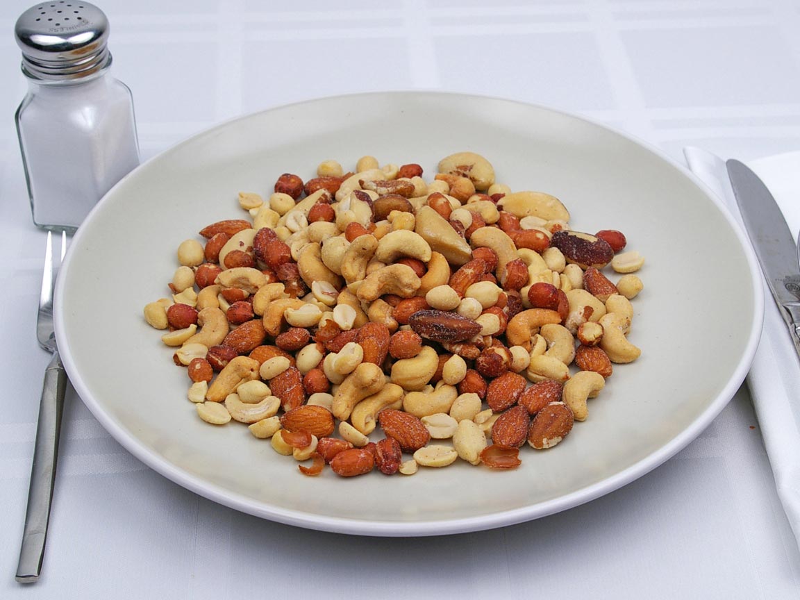 Calories in 8 ounce(s) of Mixed Nuts