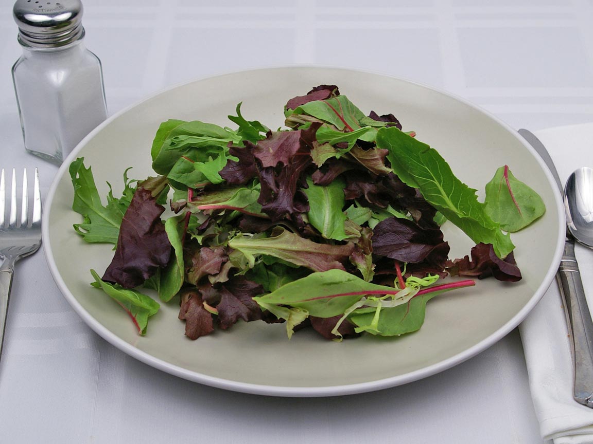 Calories in 85 grams of Salad Greens - Mixed Dark