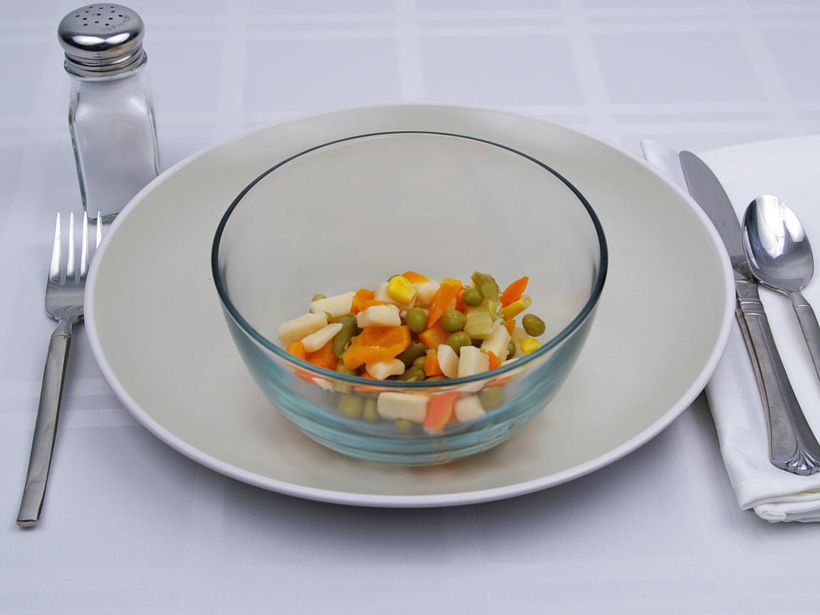 Calories in 0.75 cup(s) of Mixed Vegetables - Canned