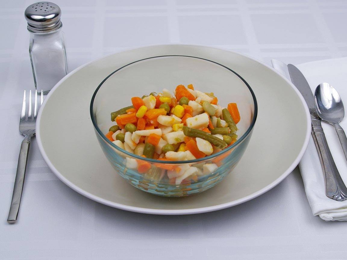 Calories in 2.25 cup(s) of Mixed Vegetables - Canned