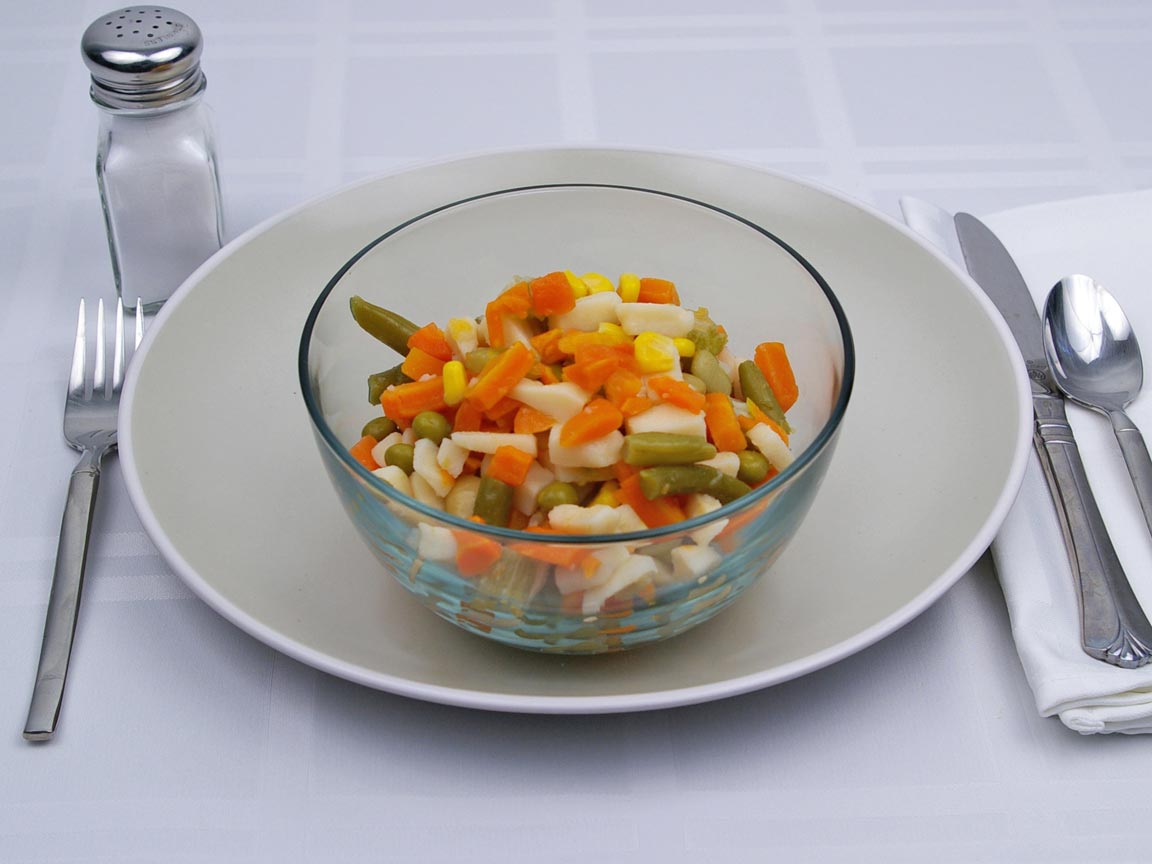Calories in 2.5 cup(s) of Mixed Vegetables - Canned