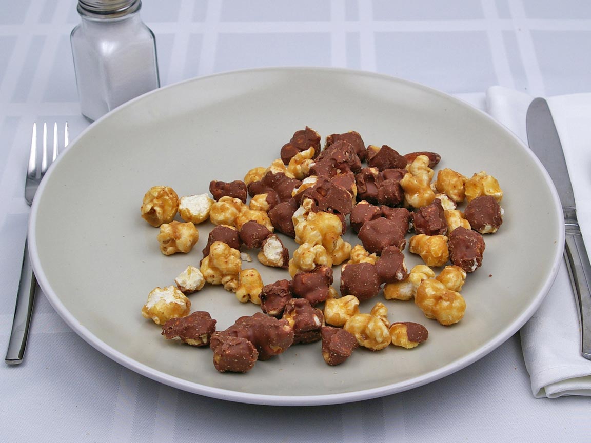 Calories in 1.5 cup(s) of Moose Munch - Milk Chocolate - Popcorn