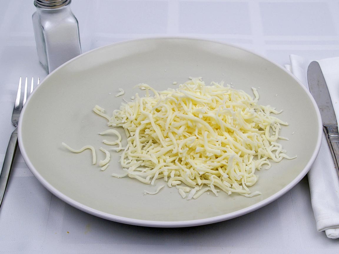 Calories in 1.25 cup(s) of Mozzarella Cheese - Whole Milk