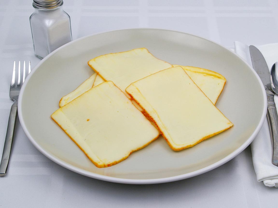 Calories in 8 slice(s) of Muenster Cheese - Sliced