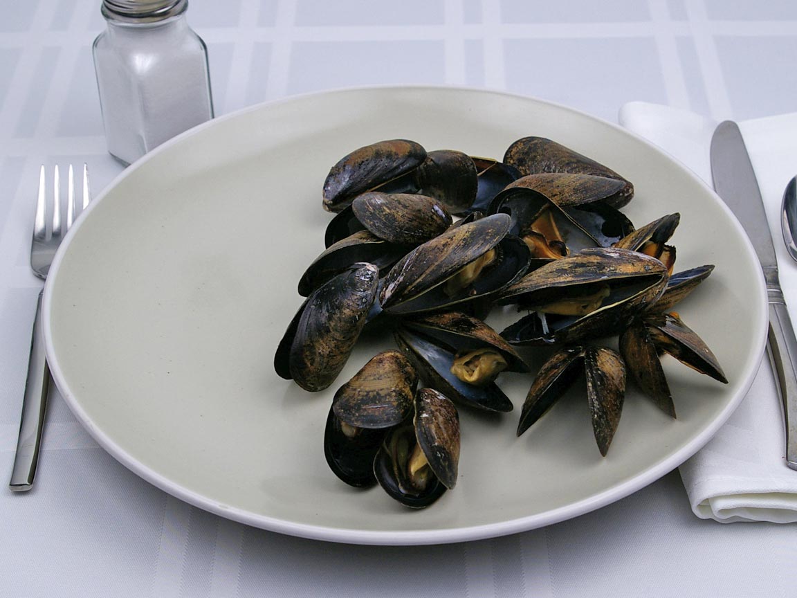 Calories in 141 grams of Mussels - in Shell