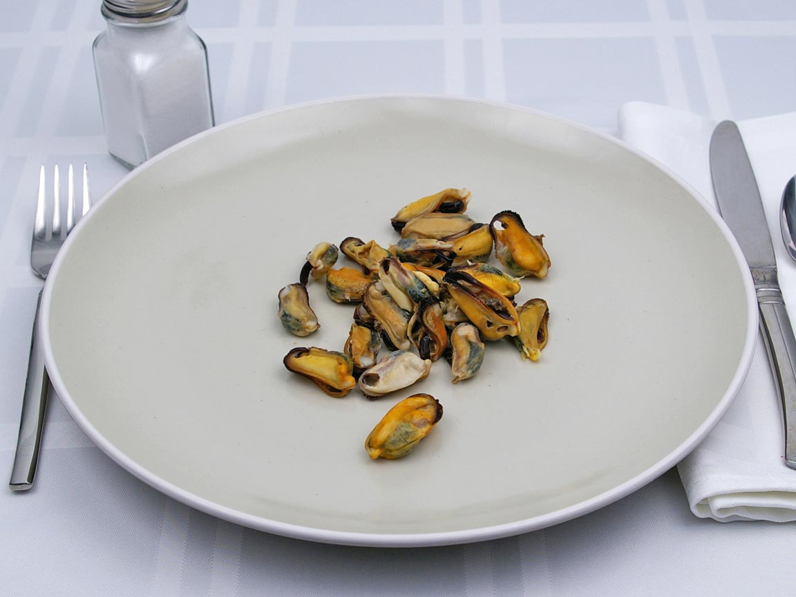 Calories in 56 grams of Mussels - Shelled