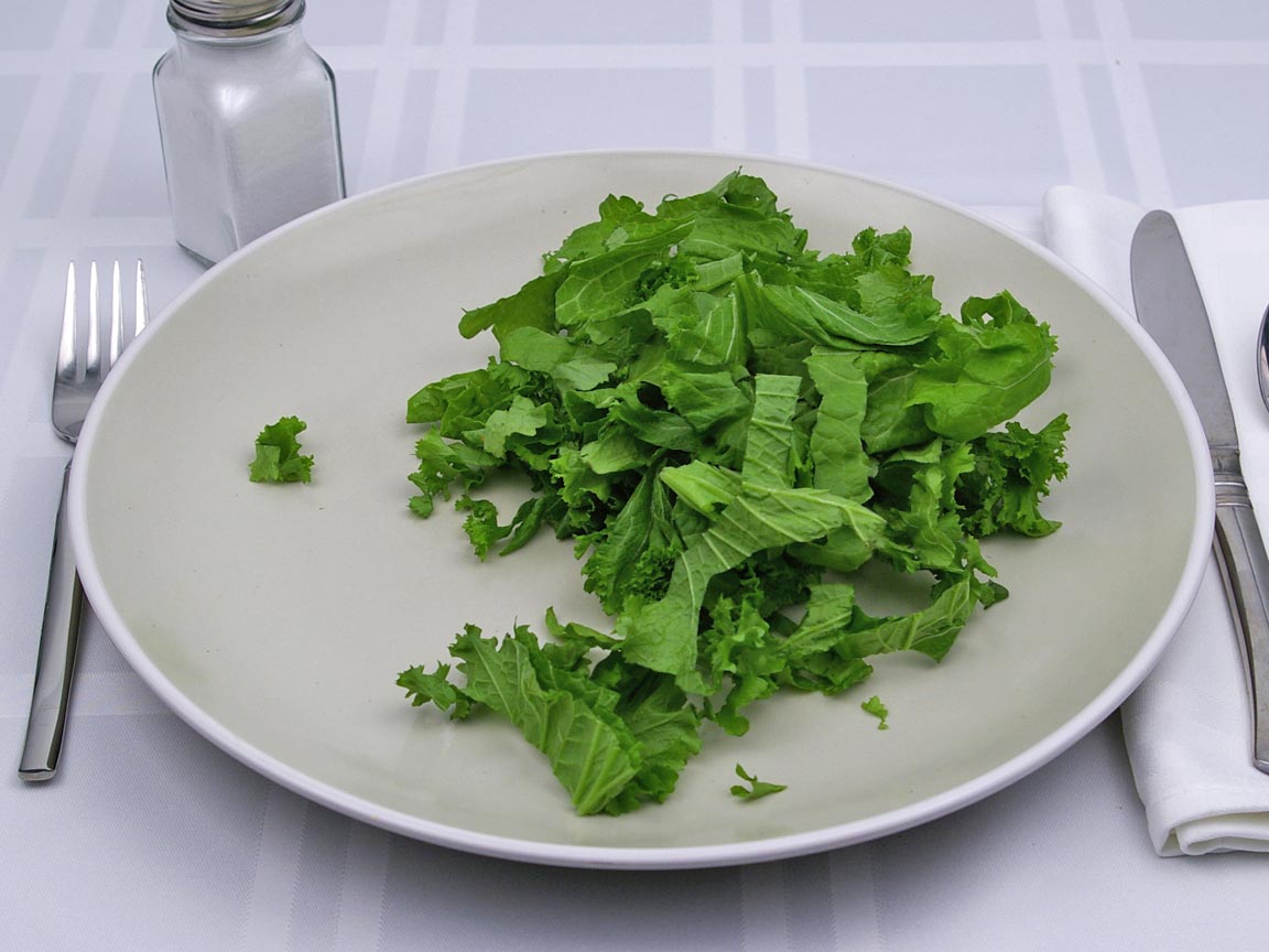 Calories in 1.5 cup(s) of Mustard Greens - Raw