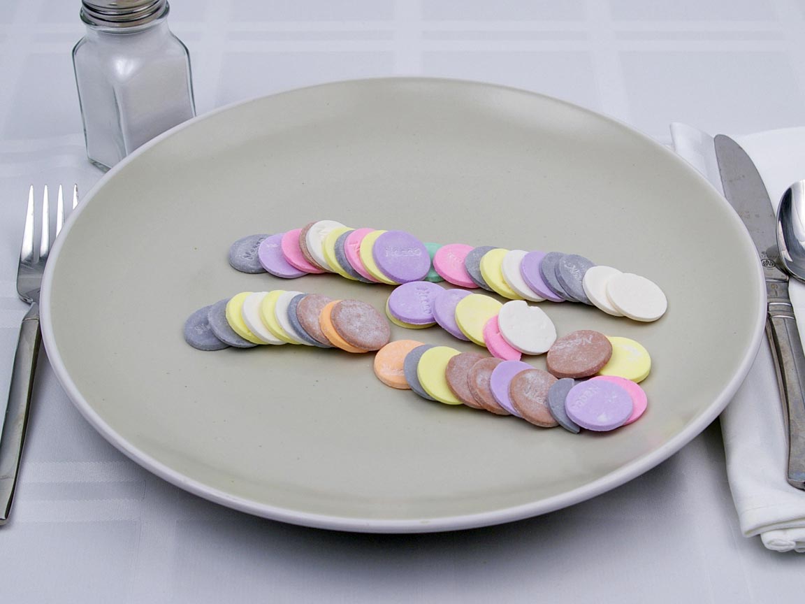 Calories in 50 piece(s) of Necco Wafers