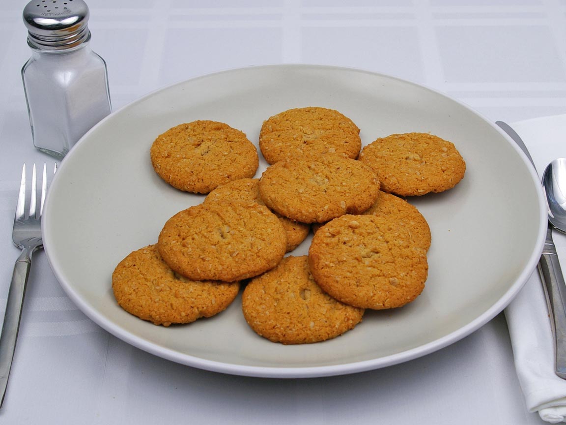 Calories in 10 cookie(s) of Oatmeal Cookie - Sugar Free