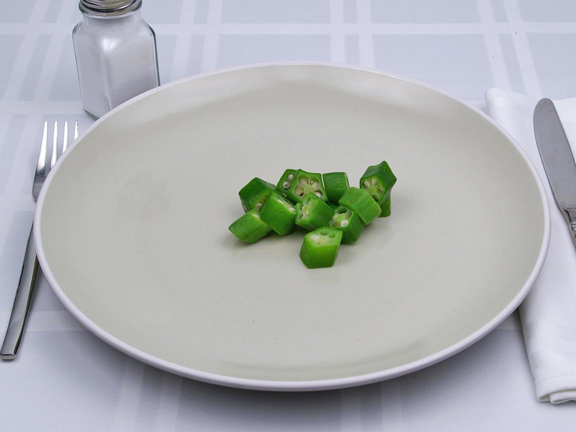 Calories in 0.25 cup(s) of Okra - Raw