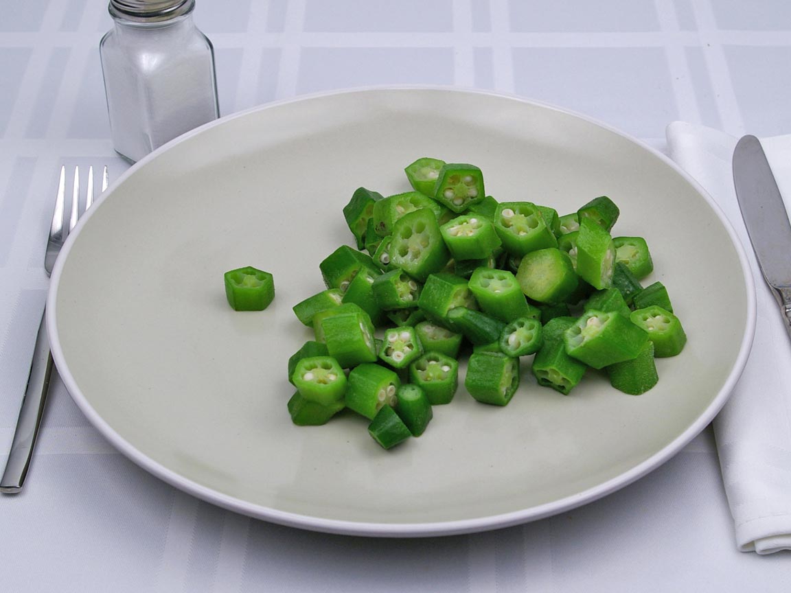 Calories in 1.25 cup(s) of Okra - Raw