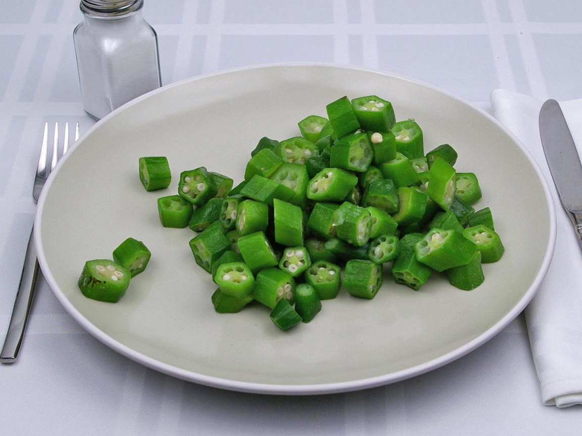 Calories in 1.75 cup(s) of Okra - Raw