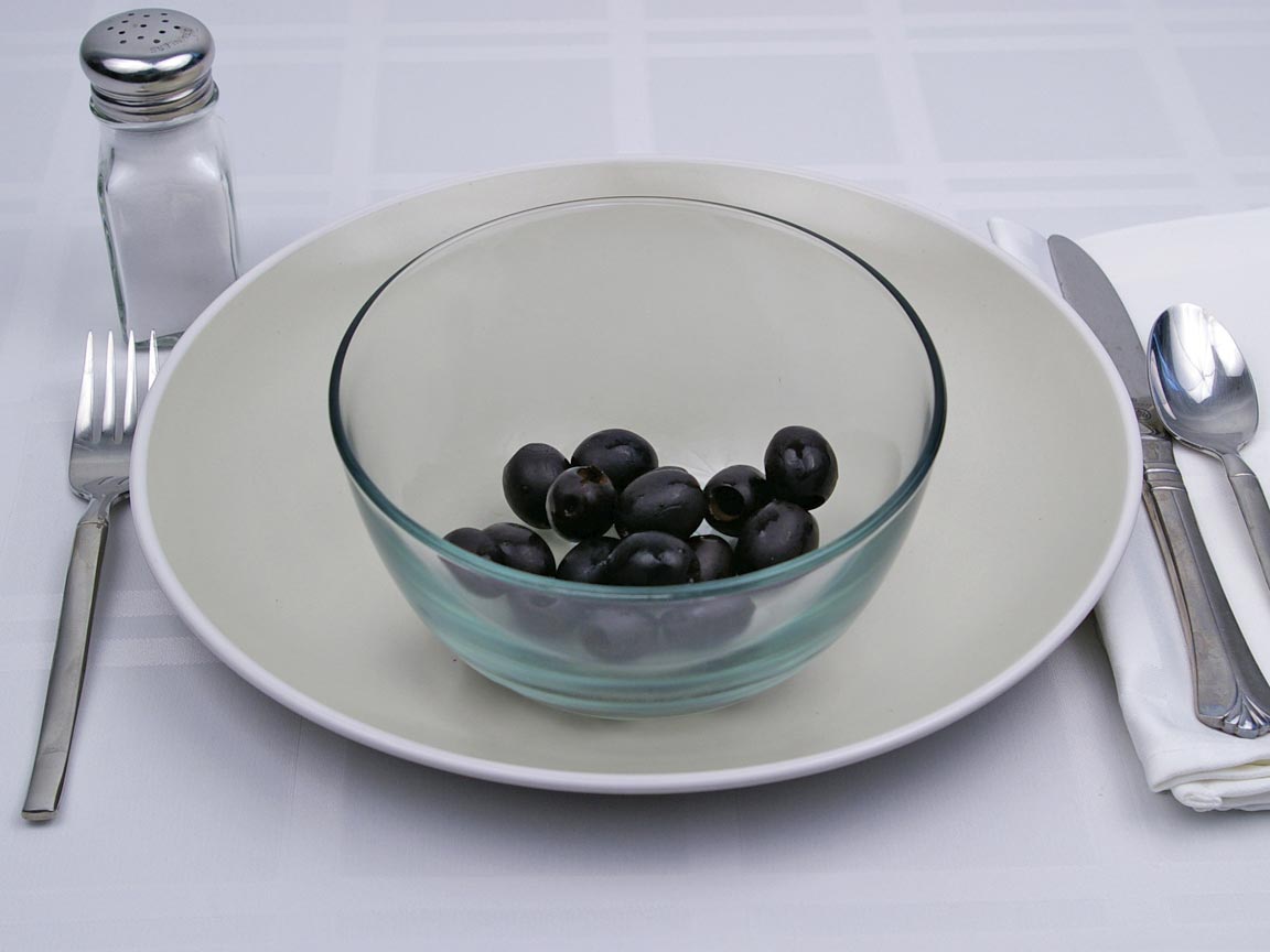 Calories in 16 olive(s) of Black Olives - Large