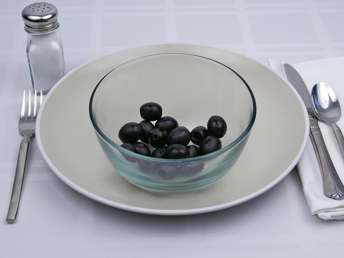 Calories in 18 olive(s) of Black Olives - Large