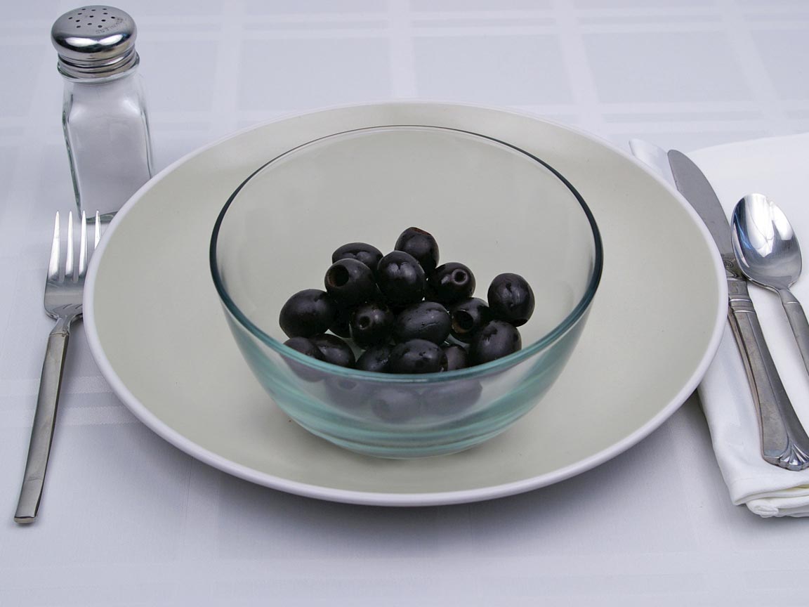 Calories in 22 olive(s) of Black Olives - Large