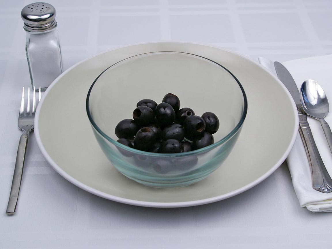 Calories in 24 olive(s) of Black Olives - Large