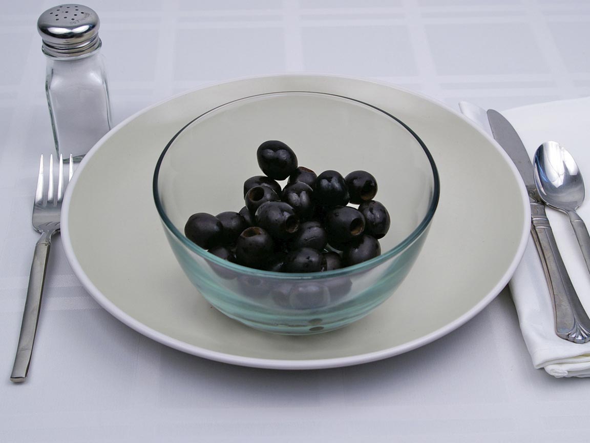 Calories in 30 olive(s) of Black Olives - Large