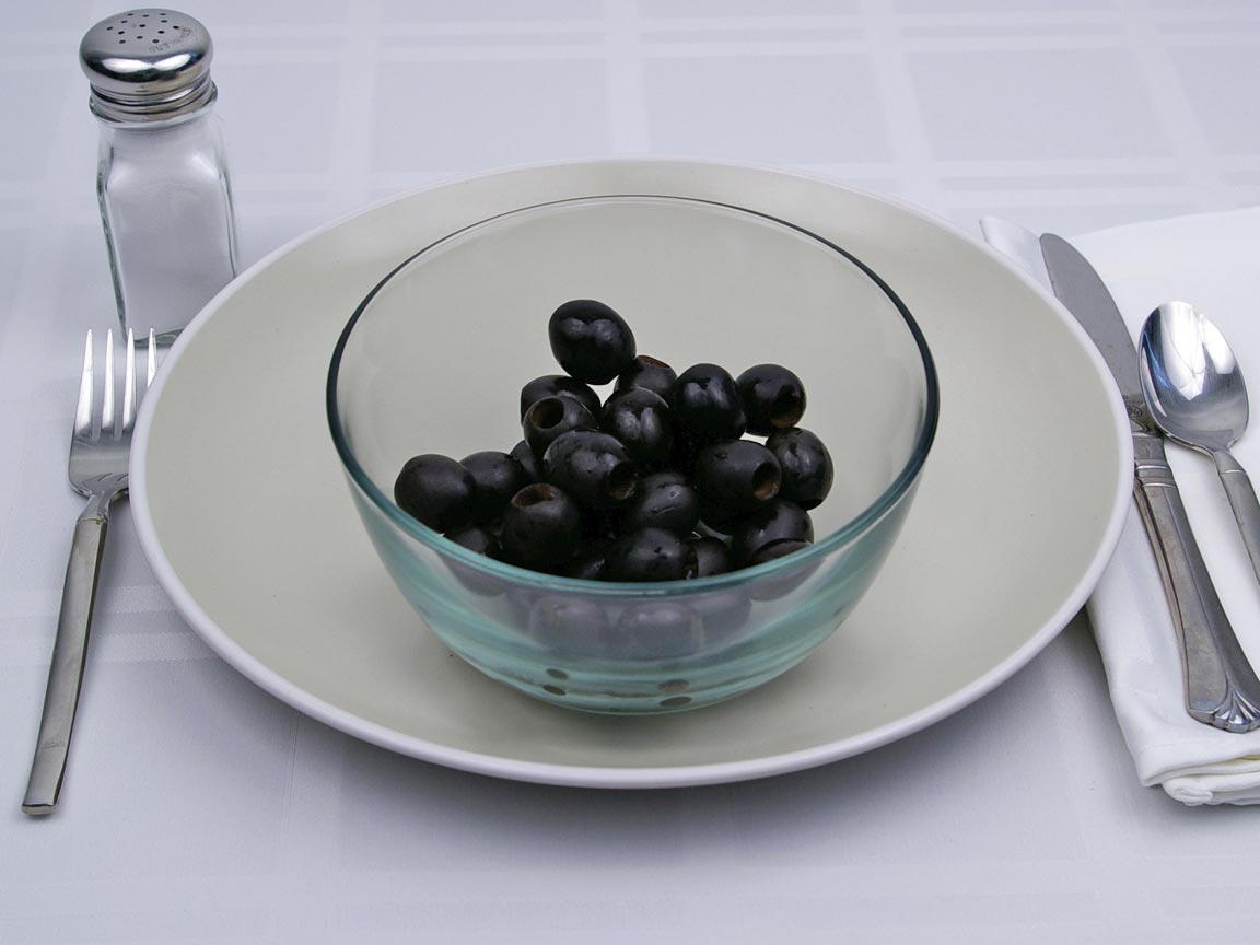 Calories in 32 olive(s) of Black Olives - Large