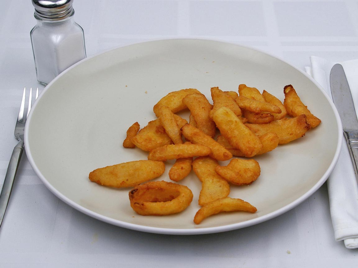 Calories in 141 grams of Fried Onion Petals