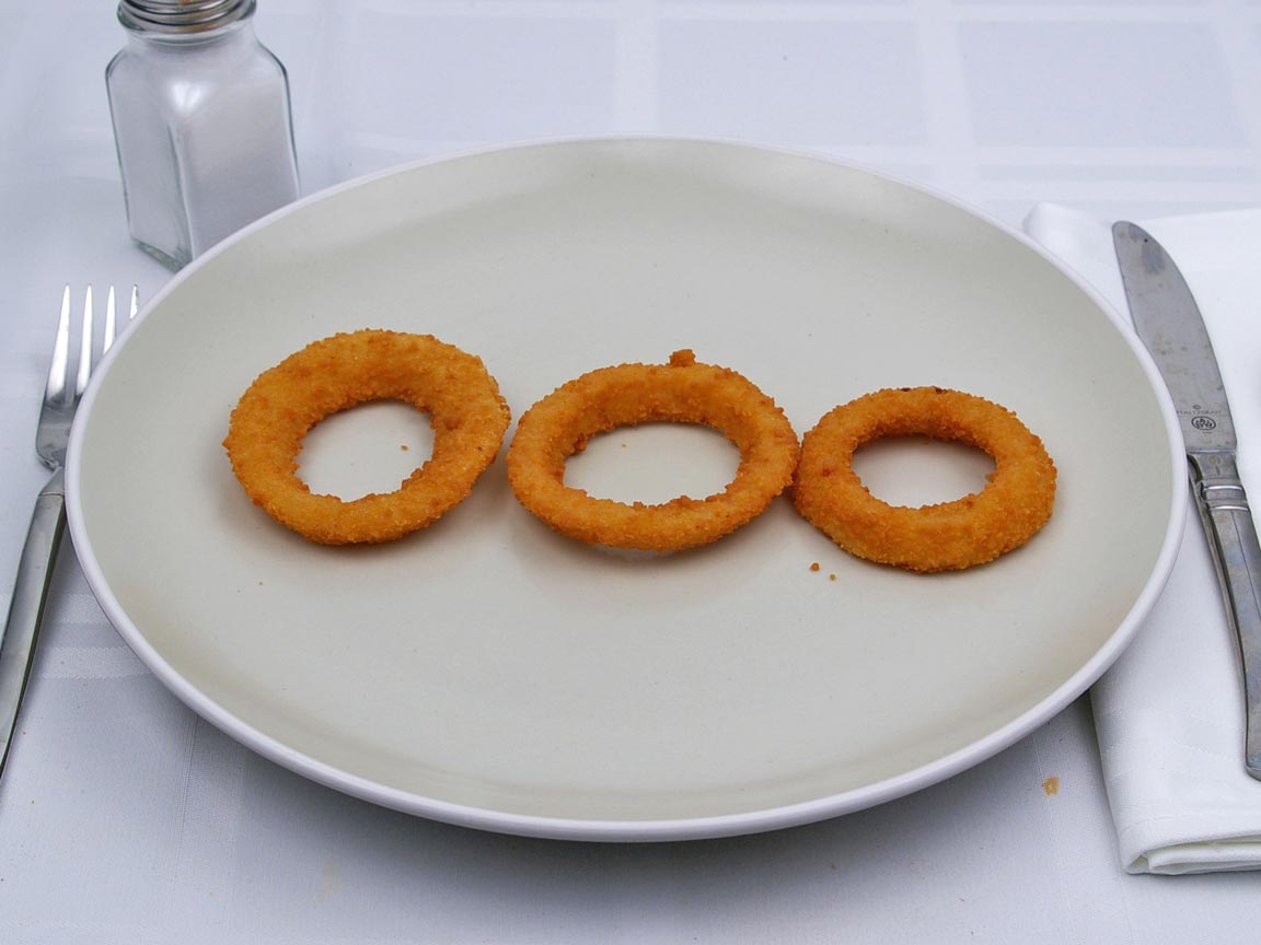 Calories in 0.38 serving(s) of Carl's Jr - Onion Rings
