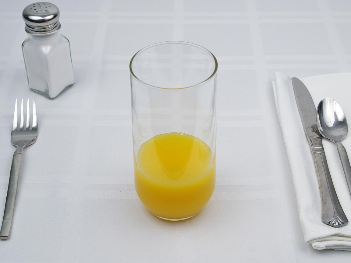 Calories in 5 fl oz(s) of Orange Juice - Avg