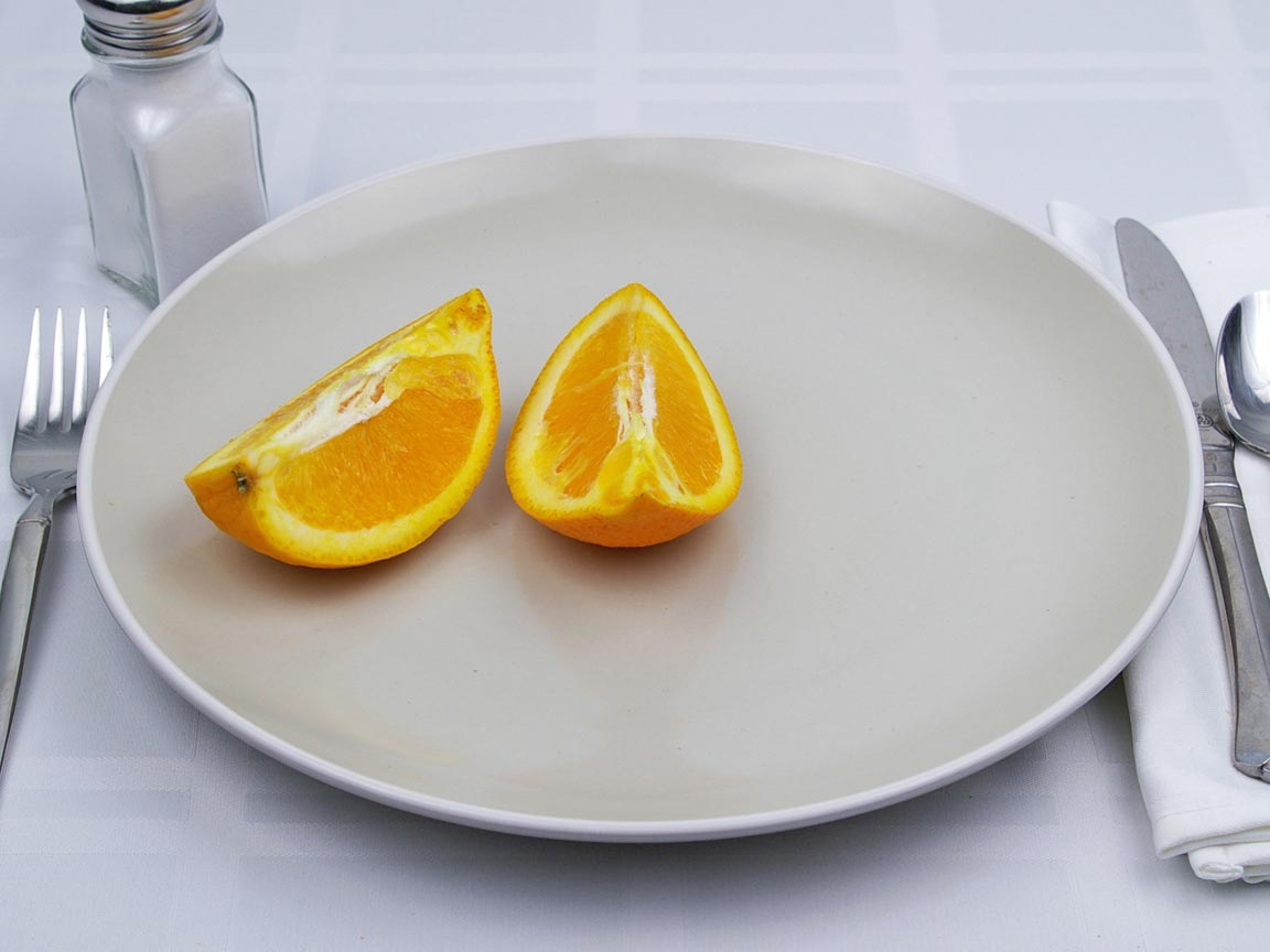 Calories in 0.5 orange(s) of Orange