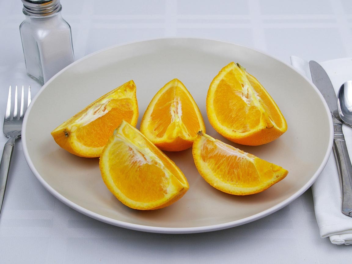 Calories in 1.25 orange(s) of Orange