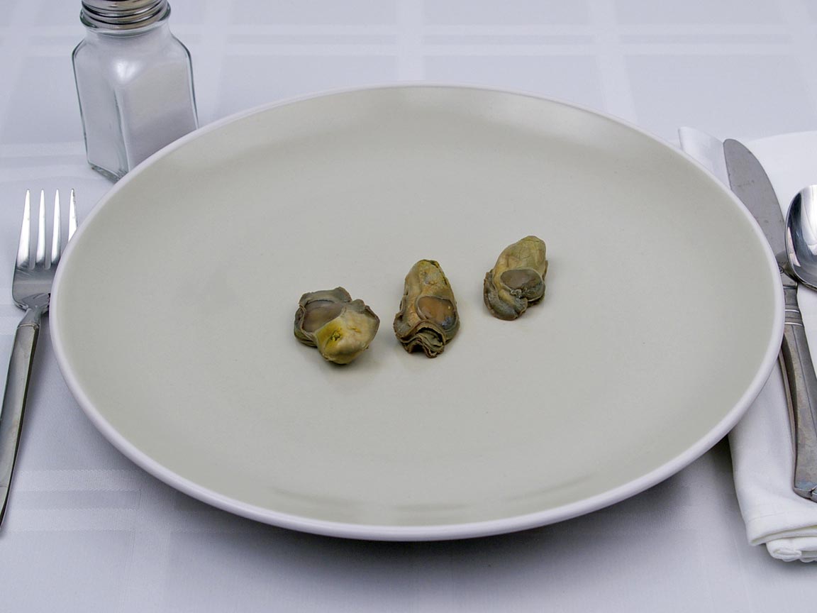 Calories in 3 oyster(s) of Oyster