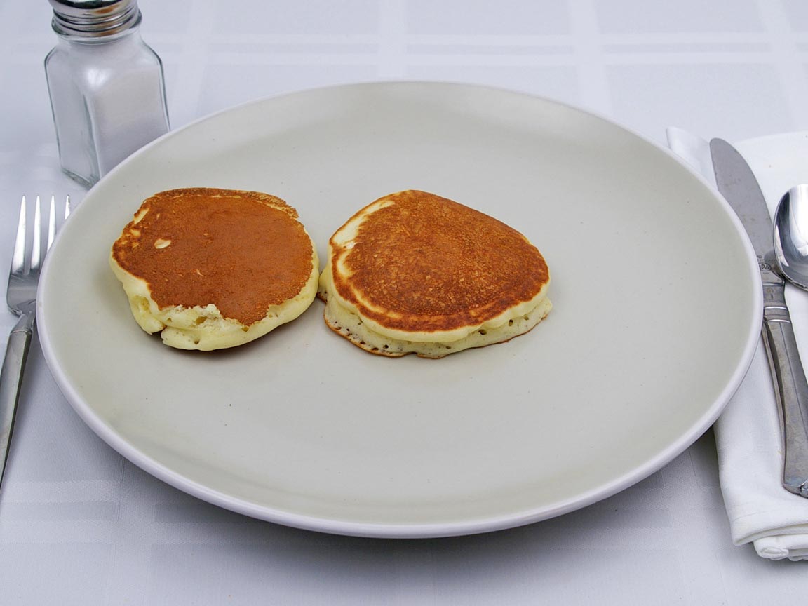 Calories in 2 cake(s) of Buttermilk Pancakes -  Silver Dollar