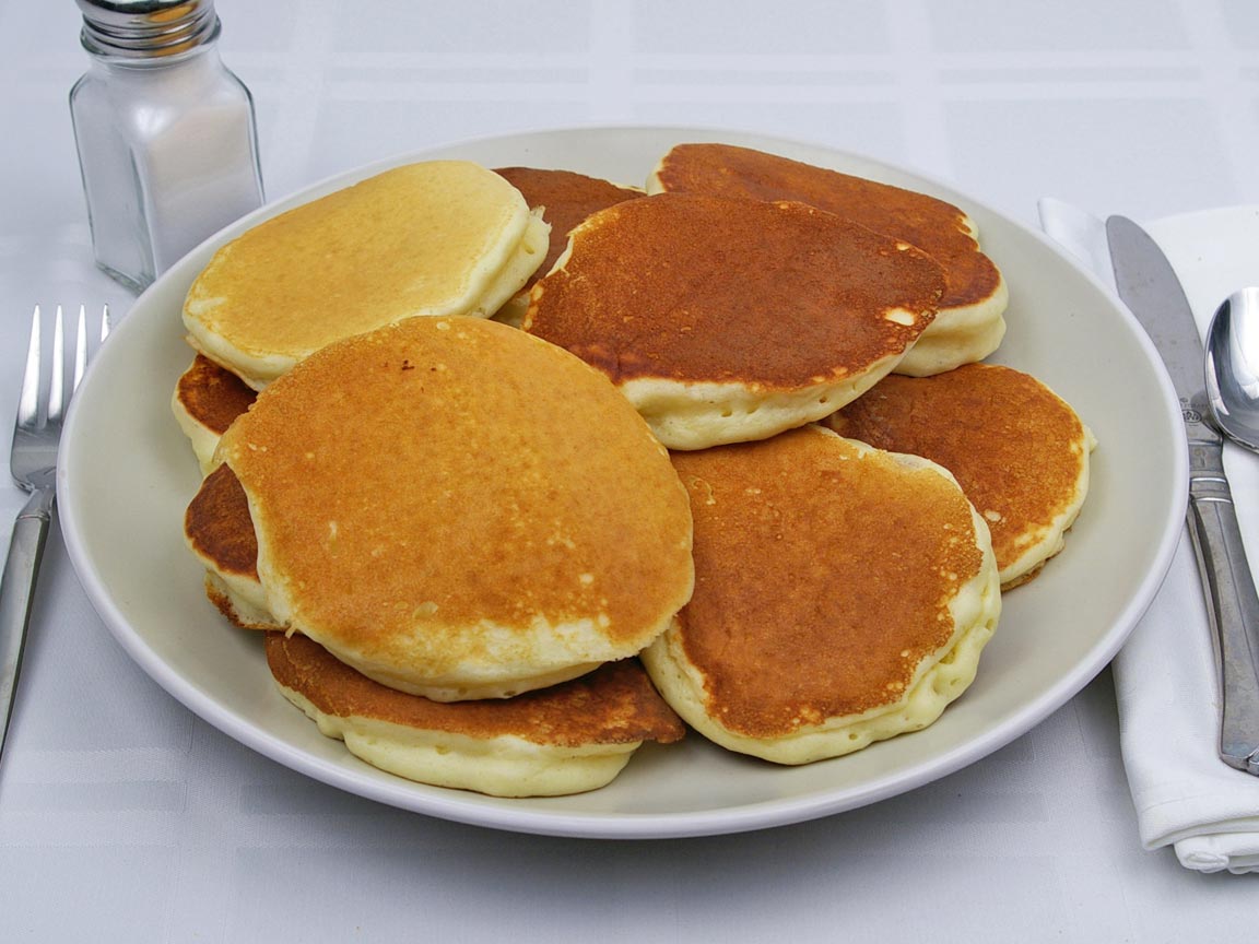 Calories in 11 cake(s) of Buttermilk Pancakes -  Silver Dollar
