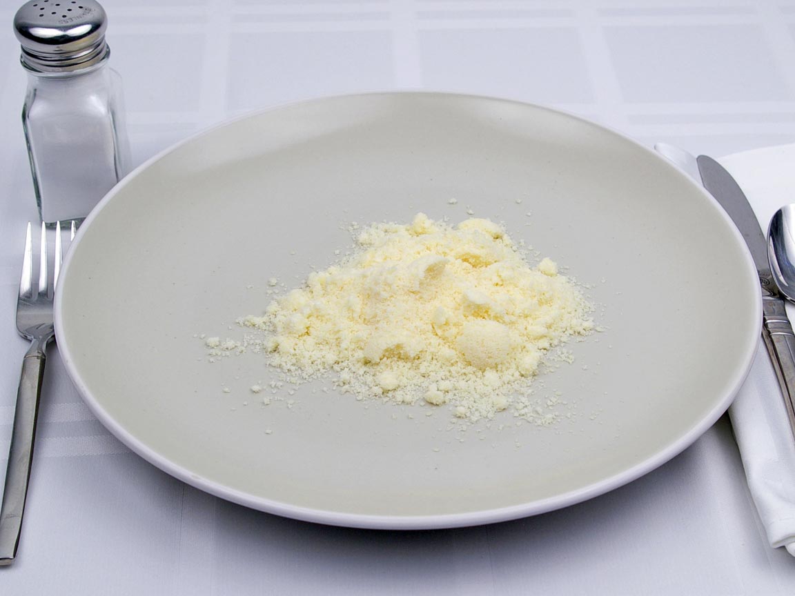 Calories in 8 Tbsp(s) of Parmesan Cheese - grated