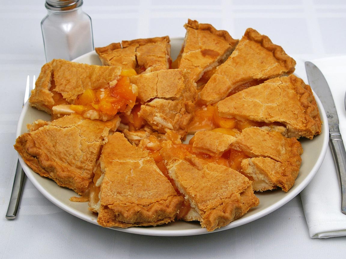 Calories in 10 piece(s) of Peach Pie - No Sugar Added