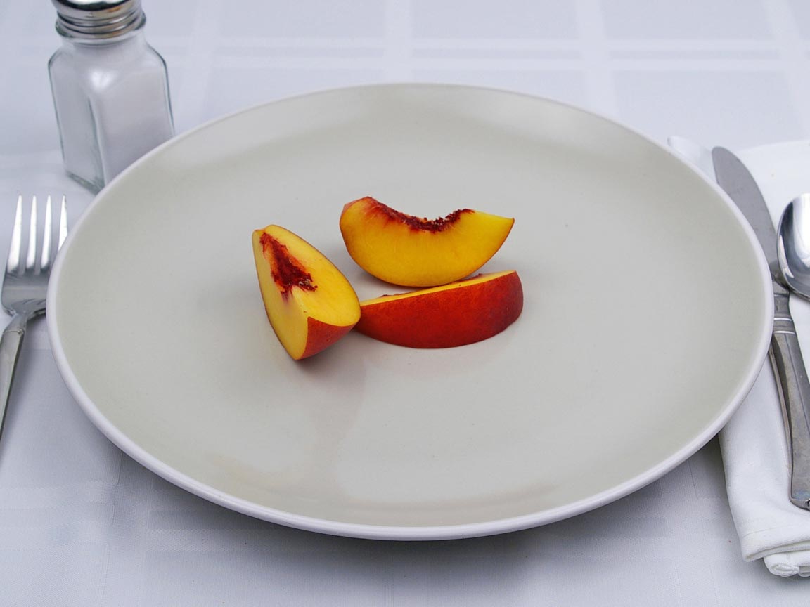 Calories in 0.38 fruit(s) of Peaches