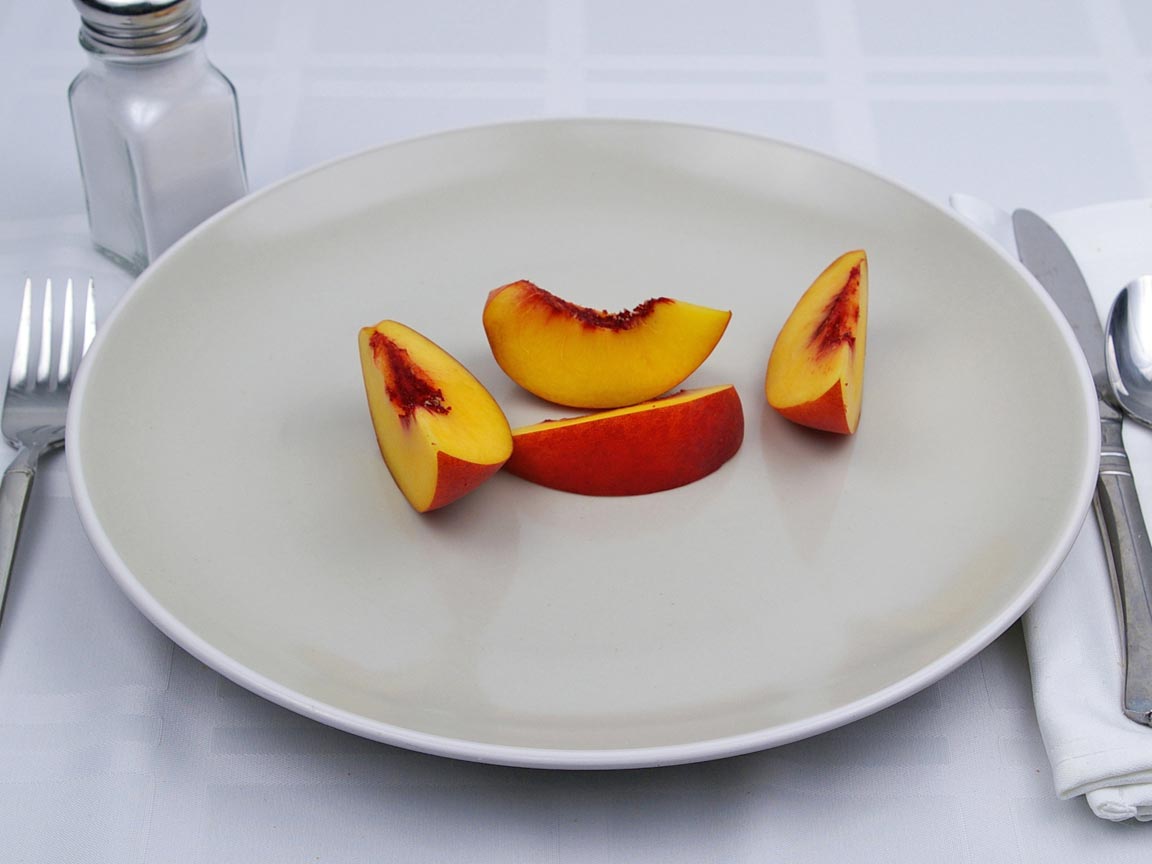 Calories in 0.5 fruit(s) of Peaches